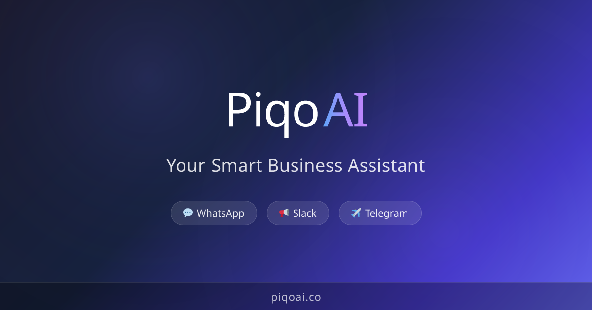 Piqo AI — Your Smart Business Assistant | AI İş Asistanı | KI-Geschäftsassistent